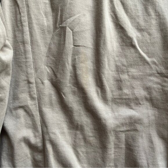 Hinge beige scoop neck zipper leather jacket Sz M - Picture 14 of 15